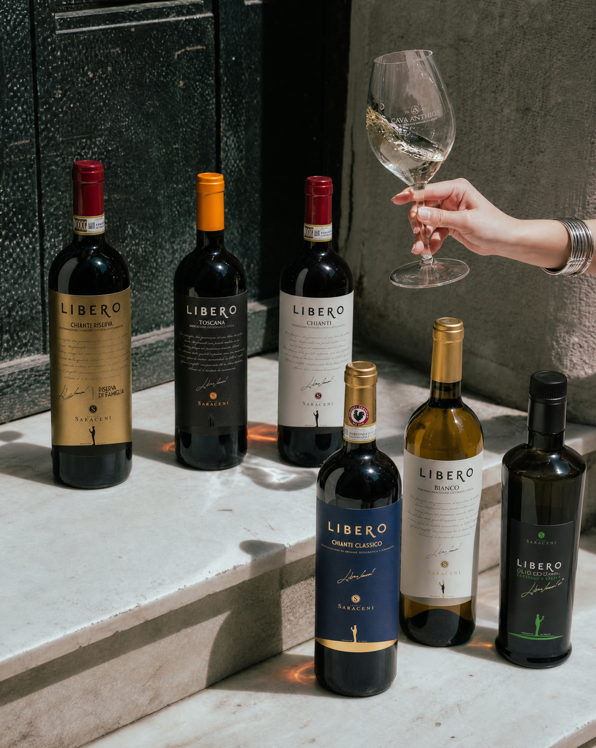 Made in Tuscany, with Love pack — assorted Saraceni Tuscan red wine bundle, 6 bottles, Saraceni Wines (product group shot)