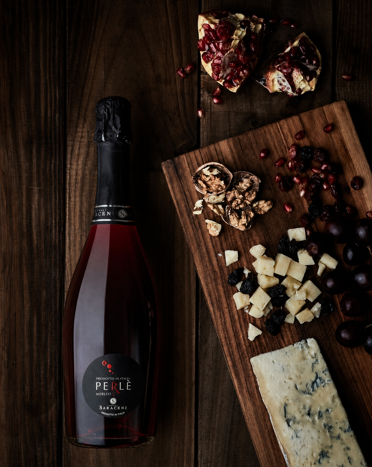 Perlé Sparkling Red — purple red extra-dry sparkling red wine, 750ml, Saraceni Wines (tasting notes visual)